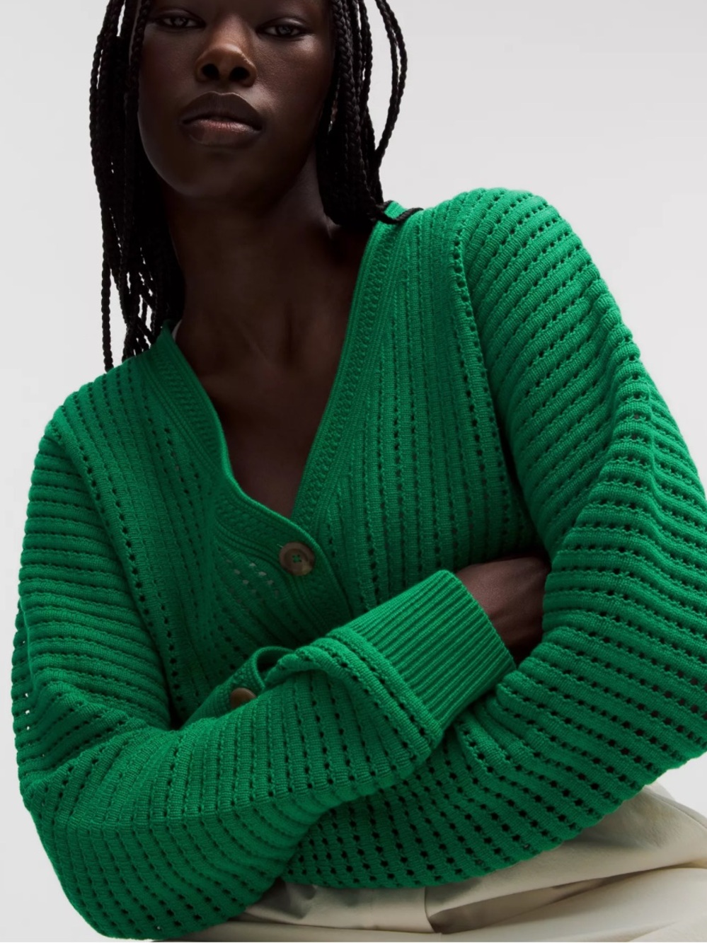 Lululemon Cotton Crochet Mesh Relaxed-Fit Cardigan